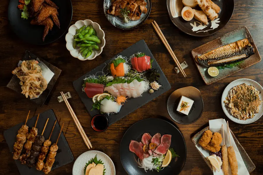 A table spread of small plates